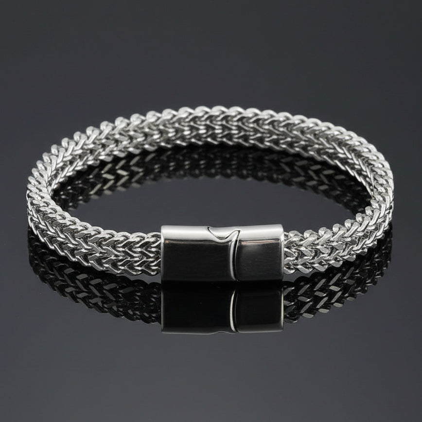 8mm silver stainless steel foxtail bracelet for men in Pakistan