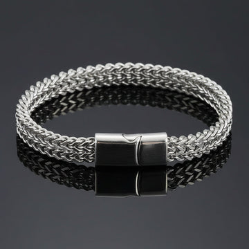 8mm silver stainless steel foxtail bracelet for men in Pakistan