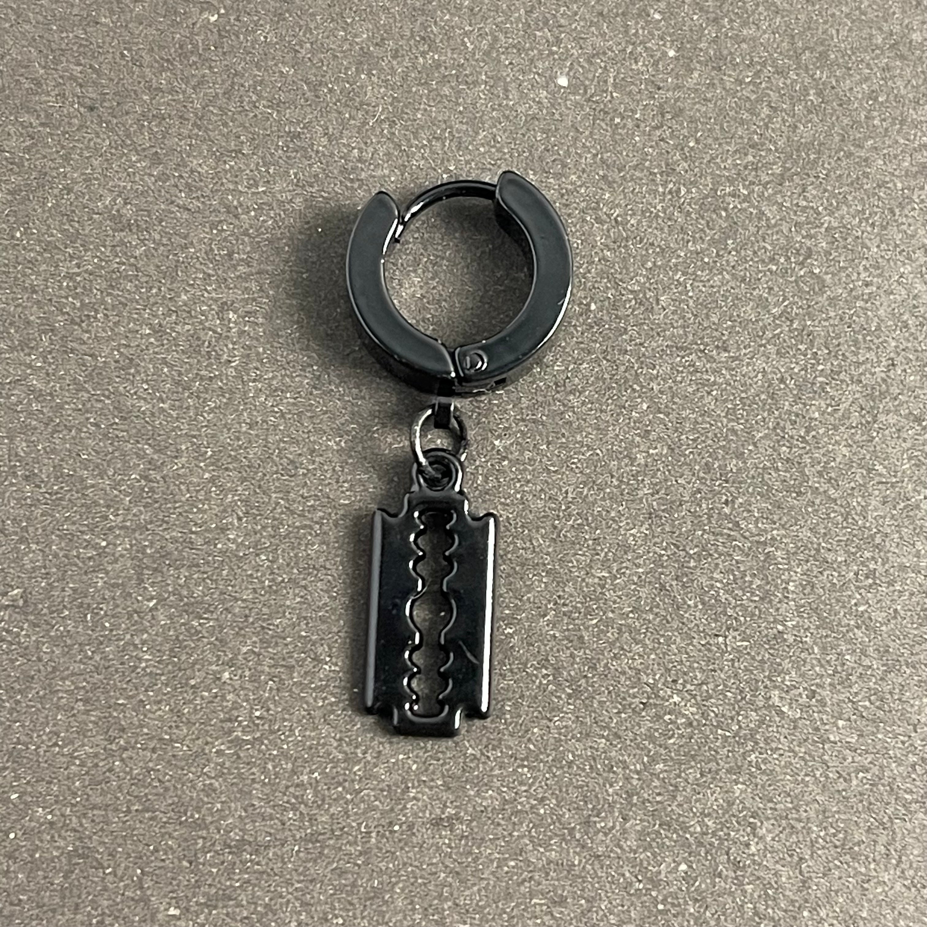 Black Blade punk earrings bali for men online in pakistan