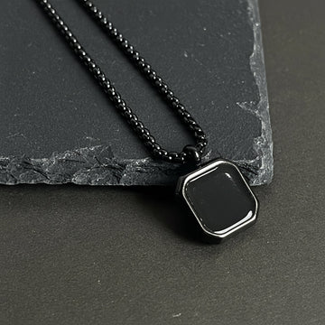 Black Square Pendant Necklace For Men In Pakistan