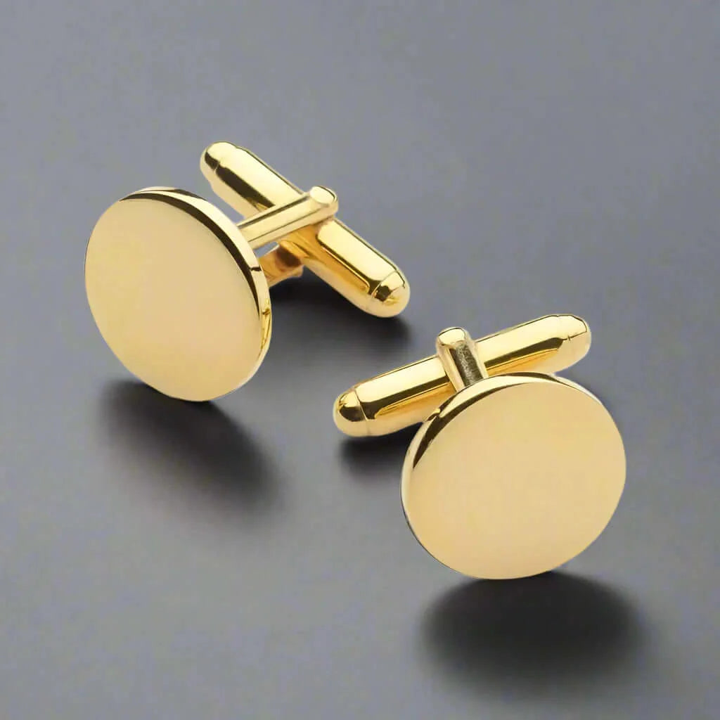 CLASSIC ELEGANCE - Gold Tone - Titanium Steel Cufflinks for Men and Boys (Size 15mm) — Cufflinks for Men | THE MEN THING