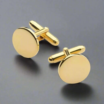 CLASSIC ELEGANCE - Gold Tone - Titanium Steel Cufflinks for Men and Boys (Size 15mm) — Cufflinks for Men | THE MEN THING