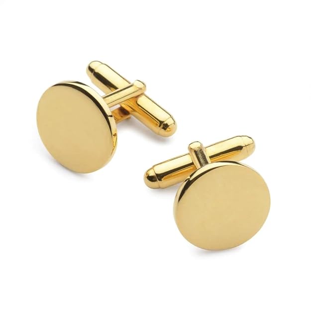 CLASSIC ELEGANCE - Gold Tone - Titanium Steel Cufflinks for Men and Boys (Size 15mm) — Cufflinks for Men | THE MEN THING