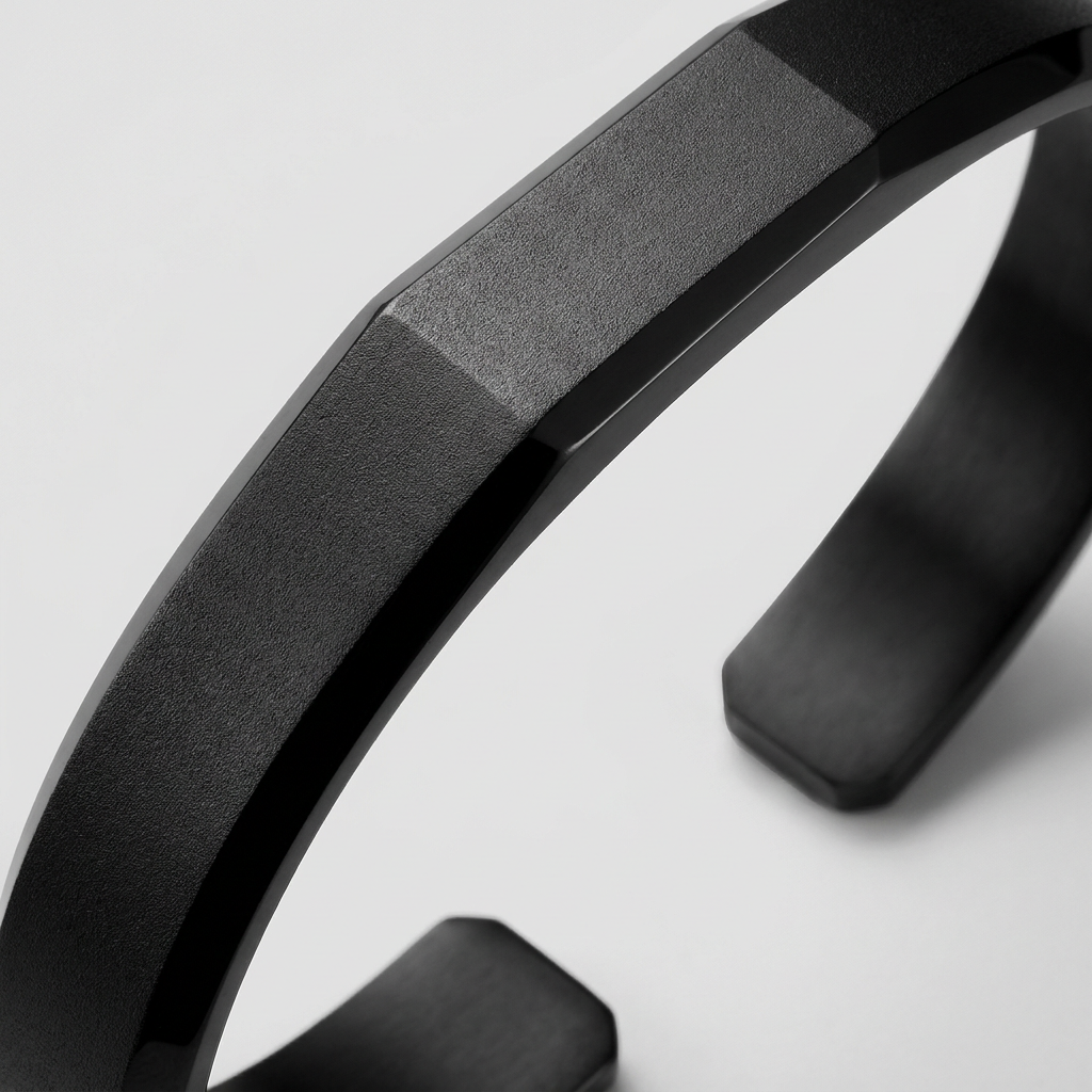 Black Stainless Steel Hexagon Bracelet