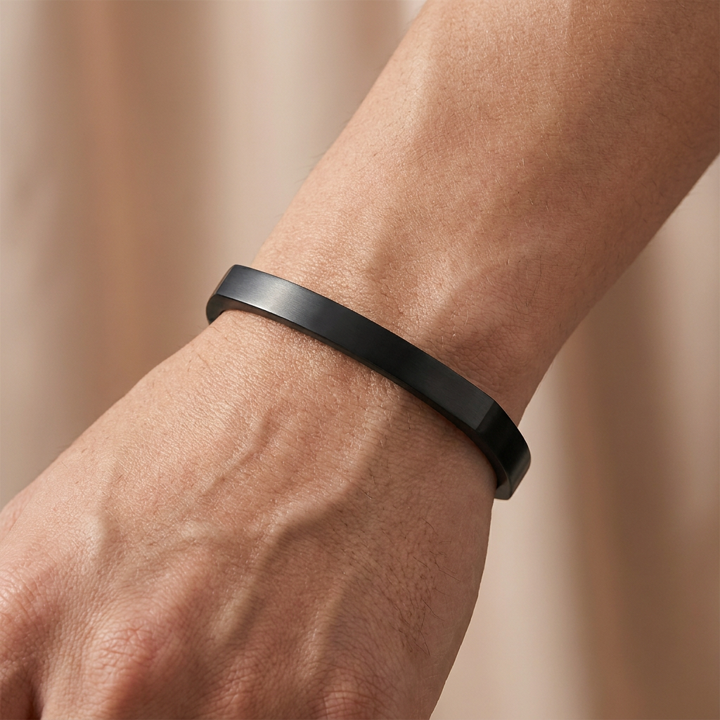 Black Stainless Steel Hexagon Bracelet