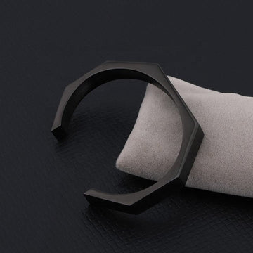 Black Stainless Steel Hexagon Bracelet