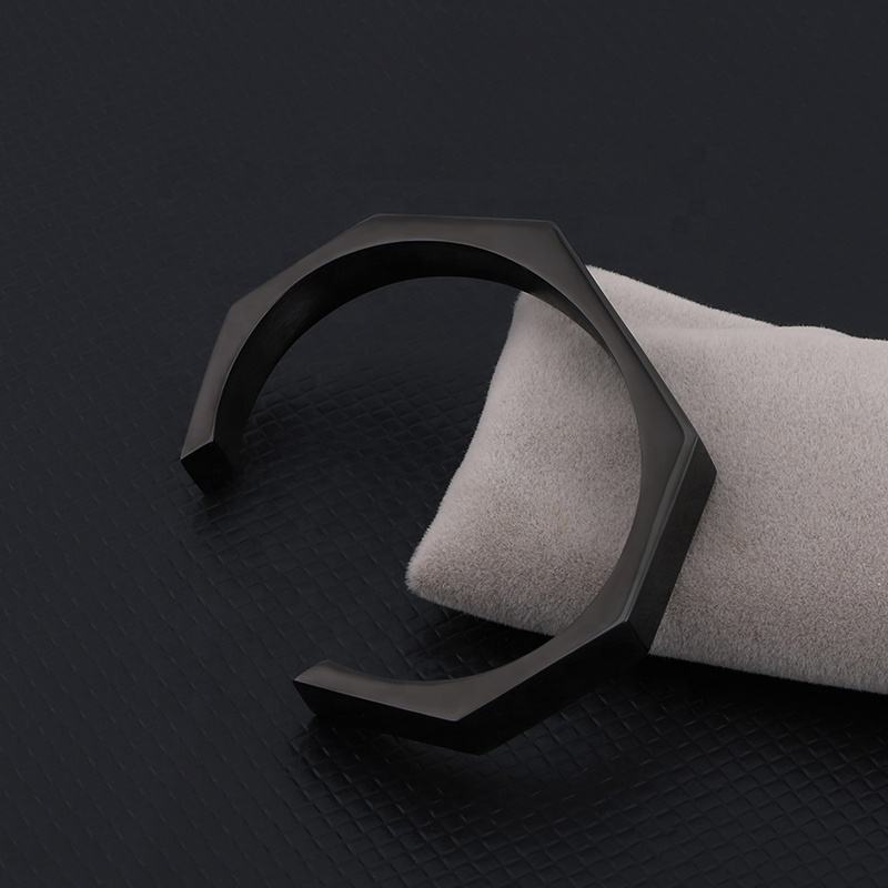 Black Stainless Steel Hexagon Bracelet