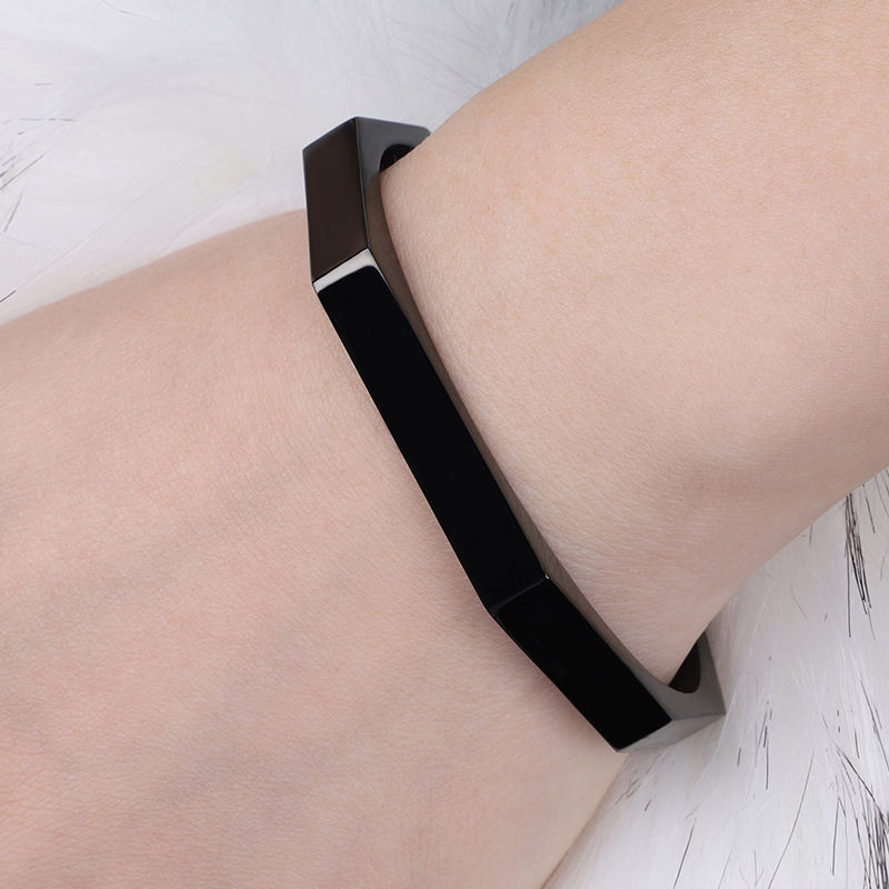 Black Stainless Steel Hexagon Bracelet