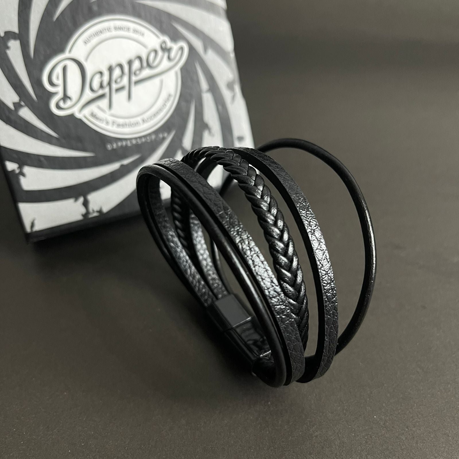 Axe Cord Black Layered Bracelet For Men